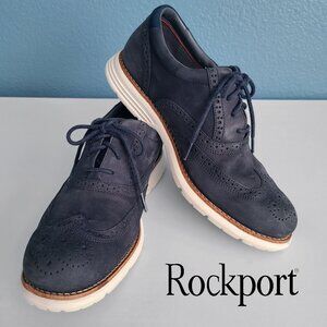 ROCKPORT ~ Men’s Total Motion Fusion Wingtips ~ Blue Suede 7M
